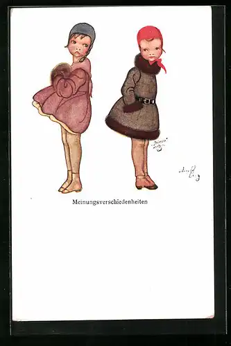 Künstler-AK Anny Engelmann: Meinungsverschiedenheiten