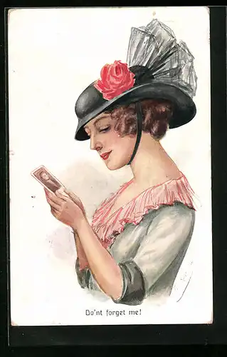 Künstler-AK Friedrich Kaskeline: Don`t forget me!