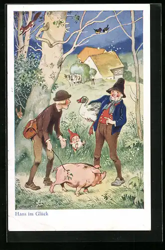 Künstler-AK Fritz Baumgarten: Hans im Glück