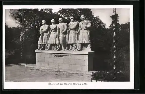 AK Worms a. Rh., Ehrenmal der 118er