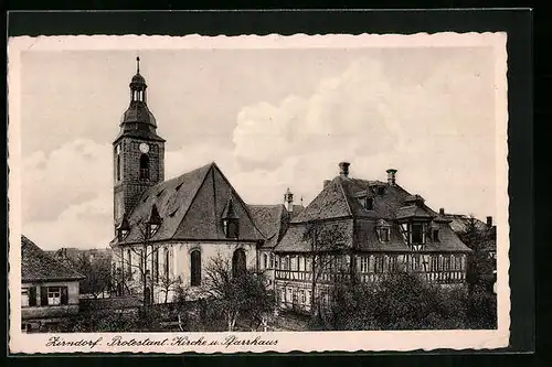 AK Zirndorf, Protestant. Kirche und Pfarrhaus