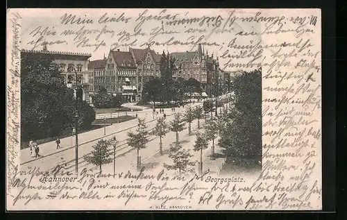 AK Hannover, Georgsplatz mit Passanten