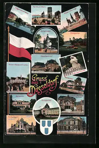 AK Düsseldorf, Hauptbahnhof, Floragarten, Hofgartenstrasse