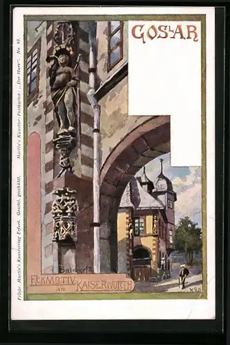 Künstler-AK H. Bahndorf: Goslar, Eckmotiv am Kaiserworth