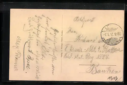 AK Löbau i. S., Totalansicht im Abendrot