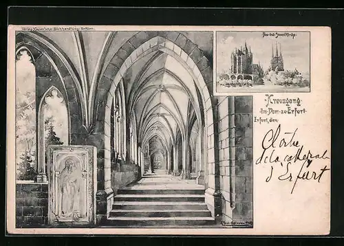AK Erfurt, Kreuzgang im Dom