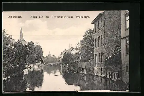 AK Erfurt, Blick auf die Lehmannsbrücke