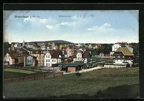 AK Braunlage /Harz, Panorama mit Villenviertel