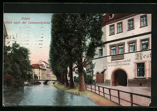 AK Erfurt, Blick nach der Lehmannbrücke