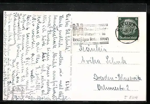 AK Erfurt, Blick nach der Barfüsserkirche