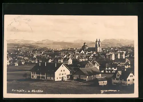 AK Kempten, Ortspartie aus der Vogelschau