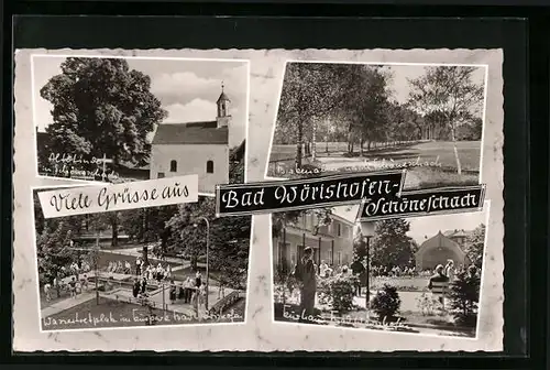AK Bad Wörishofen - Schöneschach, Wassertretplatz, Kurhaus