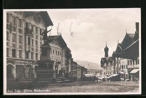 AK Bad Tölz, Partie an der Oberen Marktstrasse, Denkmal