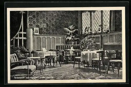 AK Gotha, Café und Konditorei Leidel, Teilansicht