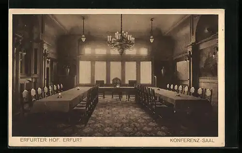 AK Erfurt, Hotel Erfurter Hof, Konferenz-Saal, Innenansicht