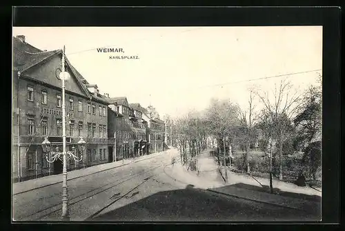 AK Weimar, Hotel Russischer Hof am Karlsplatz