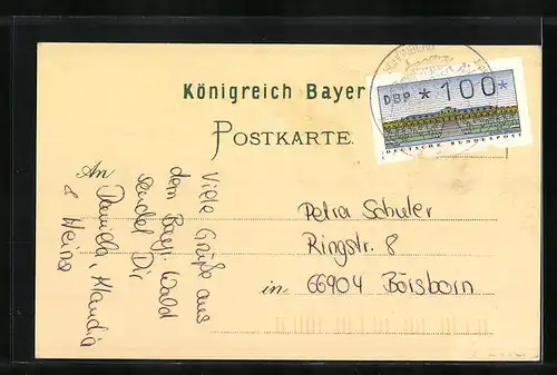 Künstler-AK Passau, Gasthaus Rathskeller, Blick vom Rathskeller