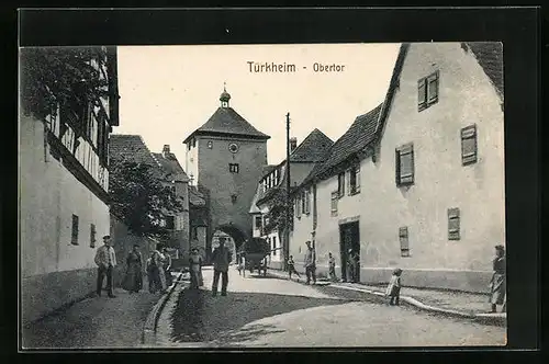 AK Türkheim, Obertor mit Einwohnern