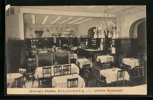 AK Braunschweig, Restaurant Brüning`s Saalbau