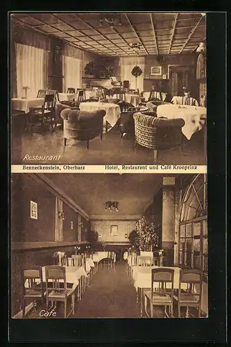 AK Benneckenstein /Oberharz, Hotel-Restaurant Kronprinz