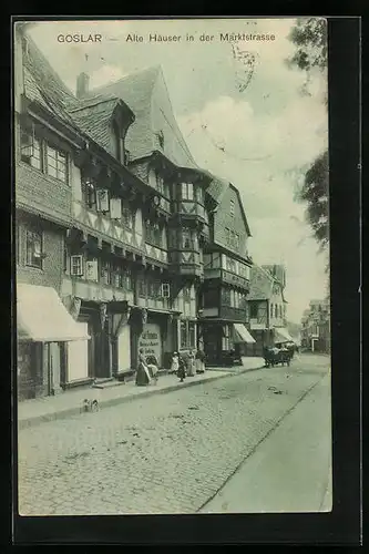 AK Goslar, Alte Häuser in der Marktstrasse
