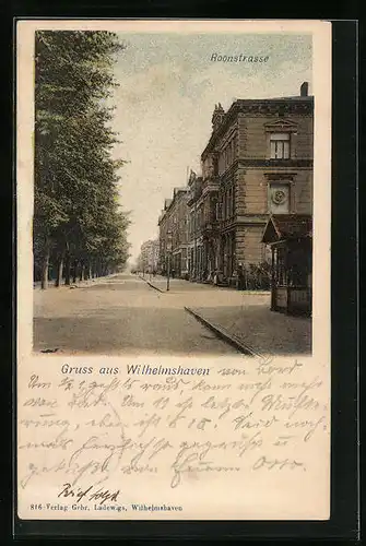 AK Wilhelmshaven, Blick in Roonstrasse