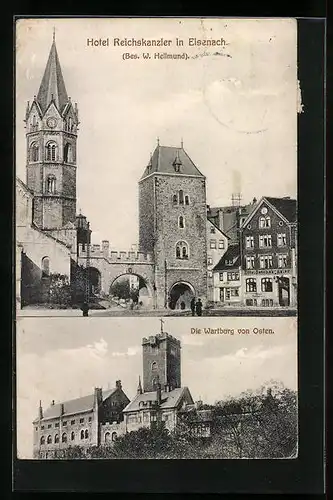 AK Eisenach, Hotel Reichskanzler, Wartburg