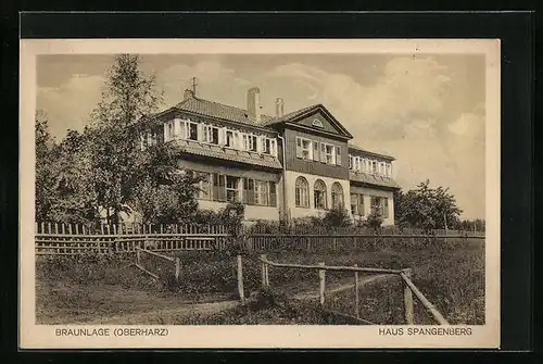 AK Braunlage, Haus Spangenberg mit Feldweg