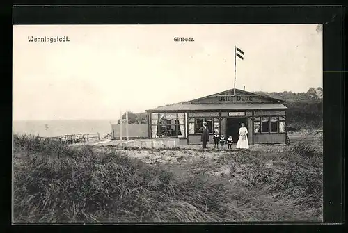 AK Wenningstedt, Giftbude in den Dünen mit Reichsflagge