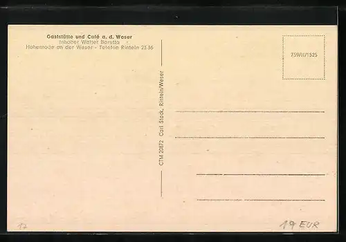 AK Hohenrode a. d. Weser, Gaststätte Zur Eibe, Inh.: Walter Borutta, Ortsansicht