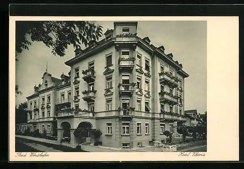 AK Bad Wörishofen, Hotel Viktoria mit Strassenpartie