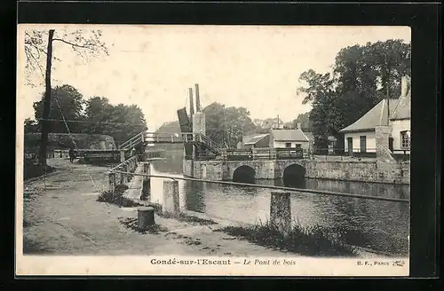 AK Condé-sur-L`Escaut, Le Pont de bois