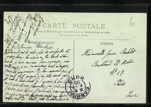 AK Cambrai, Le Boulevard Faidherbe