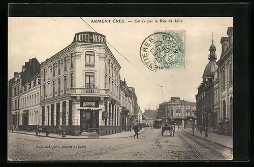 AK Armentières, Entrée par la Rue de Lille