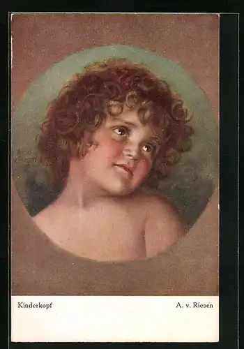 Künstler-AK Arno von Riesen: Portrait eines Kinderkopfes