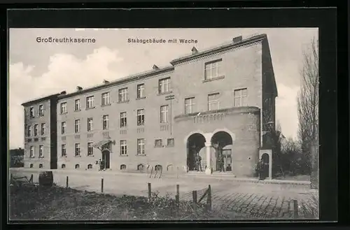 AK Nürnberg, Grossreuthkaserne, Stabsgebäude mit Wache