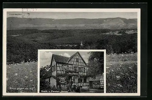 AK Hasenhof b. Waldenbuch, Gasthaus u. Pension z. Sonne