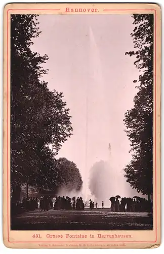 Fotografie Lichtdruck Römmler & Jonas, Dresden, Ansicht Hannover, Grosse Fontaine in Herrenhausen