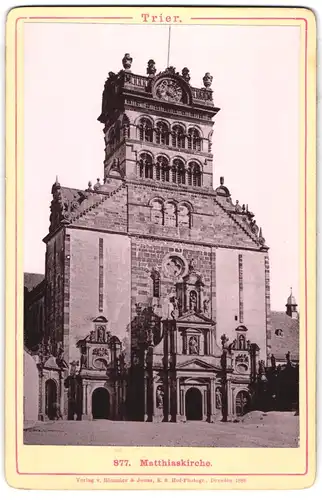 Fotografie Lichtdruck Römmler & Jonas, Dresden, Ansicht Trier, Front der Matthiaskirche