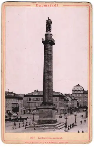 Fotografie Lichtdruck Römmler & Jonas, Dresden, Ansicht Darmstadt, Platz mit dem Ludwigsmonument