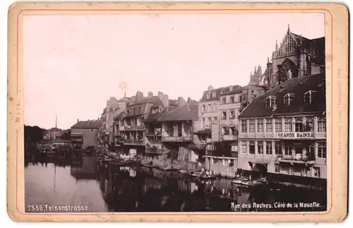 Fotografie Lichtdruck Lautz, Darmstadt, Ansicht Metz, Blick in die Felsenstrasse mit Hotel Grands Bains