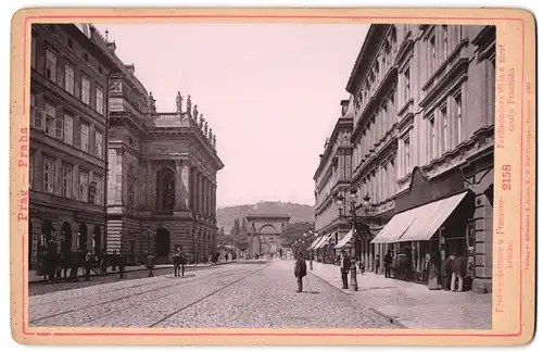 Fotografie Lichtdruck Römmler & Jonas, Dresden, Ansicht Prag, Ferdinandstrasse und Franzensbrücke
