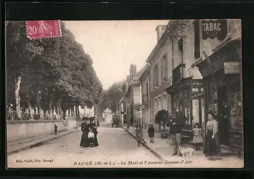 AK Baugé, Le Mail et l`Avenue Jeanne-d`Arc