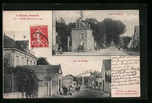 AK Jarzé, Rue des Ecoles, Rue de Baugé