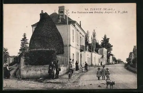 AK Tiercé, Rue Nationale vers Briollay Angers