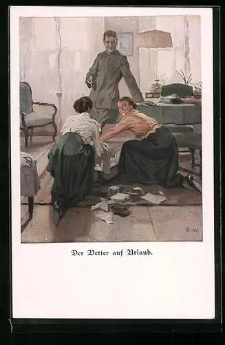 Künstler-AK Brynolf Wennerberg: Der Vetter auf Urlaub