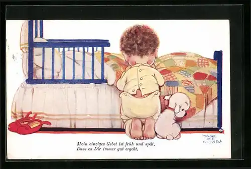 Künstler-AK Mabel Lucie Attwell: Kind beim Nachtgebet