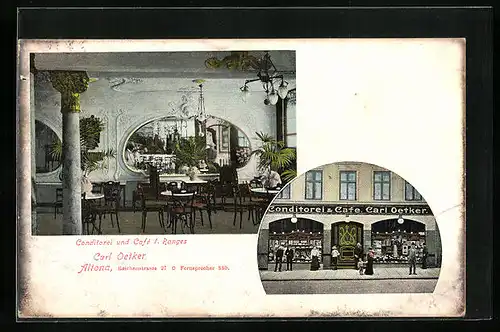 AK Hamburg-Altona, Cafe von Carl Oetker, Reichenstrasse 27