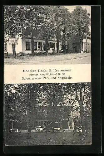 AK Hamburg-Wohldorf, Gasthaus Saseler Park von E. Kratzmann