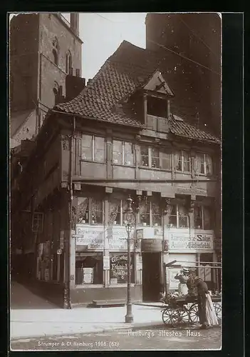 AK Hamburg, ältestes Haus der Stadt, Fotoverlag Strumper & Co.